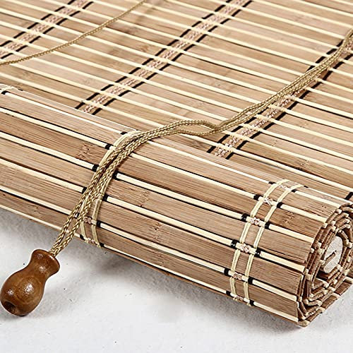 JIAOLUN123 Store Bateau en Bambou Rideau en Bambou Store à Rouleau en Bois Protection Solaire et Brise-Vue Store Enrouleur à Traction latérale pour fenêtres et Portes,Personnalisable (150 x 200 cm)