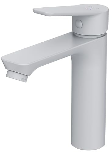 AM.PM Hit FTA02133 Mitigeur de lavabo avec mitigeur monocommande Cartouche céramique SoftMotion Robinet Ø 33 mm Anti-rayures, facile à nettoyer Blanc mat