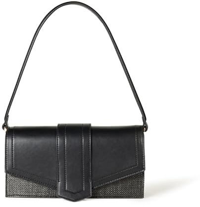 The Drop Sac Bandoulière pour Femme, à Rabat, Safiya, Paille Noire, Taille Unique