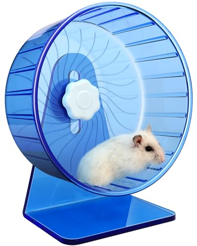 Hamsterrad,Silent Laufräder Hamster Rad,Silent Wheel,Super Silent Hamster Übungsräder,Einstellbarer Stand Hamster Übungsräder,Ruhiges Rattenrad (Φ 14cm, Blau)