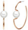 Lulu Jane Damen Ohrringe aus Metall-Legierung mit rund Muschelkernperle ca. 10 mm Perlenohrcreolen roségold