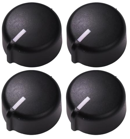 CANJPTON 4 Stück Auto Klimaanlage Knopf Abdeckung Lautstärkeregler Schalter Klimaregler Knopf Schwarz, Druckknopf, EIN-AUS, IP67, 4 Count