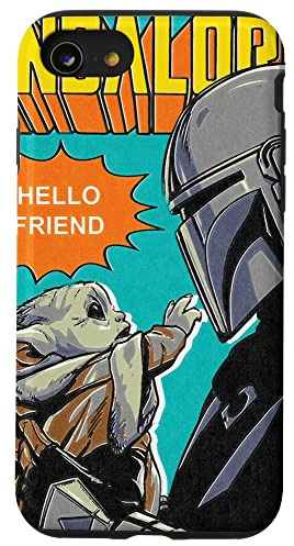 Hülle für iPhone SE (2020) / 7 / 8 Star Wars Comiccover Der Mandalorianer Mando und das Kind