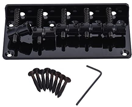 COMETX Chevalet de basse électrique à 5 cordes pour guitare basse électrique à 5 cordes de rechange Noir