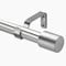 Deconovo 25mm Adjustable Curtain Poles 76-122cm with Brackets and Classic Finials, Metal Extendable Curtain Poles for Door Way, Telescopic Door Curtain Rod, Silver