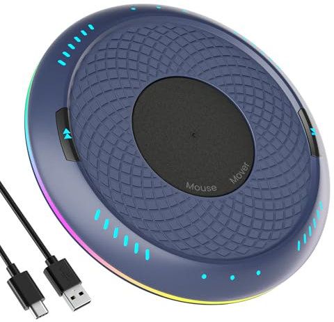 Pefishop Mouse Jiggler Undetectable, Upgraded Mouse Mover Device with Adjustable Internal Timer &7 LED Colors Option, Mouse Wiggler Moves Automatically to Keep Computer Laptop Active (Blue)