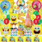 Sponge Geburtstag Deko 5 Jahre, 39 Stück Sponge Luftballon Geburtstag, Liebevoller Unterwasserwelt Party Deko mit Glitzervorhang, Tischtücher, Cartoon Geburtstags Banner, Kuchendeko für Jungen Mädchen