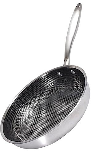 Amosfun Poêle Nid Abeille Acier Inoxydable Poêle à Frire Antiadhésive Pour Cuisine