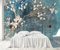 songqians Papier Peint Panoramique Fleurs bleu Vintage Papier Peint 3D Tapisserie Murale Décoration Chambre Salon -S029-200cmx140cm