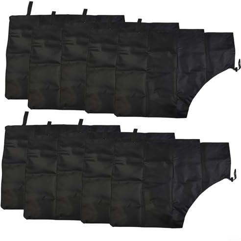 Yhenlovtt Sac de rangement pour souffleur de feuilles, sac d'aspirateur de rechange pour jardin, pelouse, cour, accessoires pour souffleurs de feuilles, noir (10 pièces)