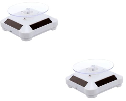 SOIMISS 2stücke Solar Drehteller Mit -beleuchtung Drehbarer Schmuckständer Für Uhren Ringe Und Kosmetik Solar Display Stand Für Ansprechende Präsentationen Vitrinen Und Tischen