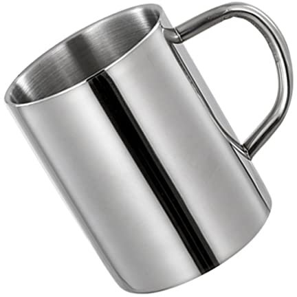 WATIIFUFU 1 Pc taza vaso con tapa bebidas Contenedores botella de agua personalizada Jarra de agua para acampar vasos de te vasos termo mug warmer doble pletina milka Acero inoxidable Silver