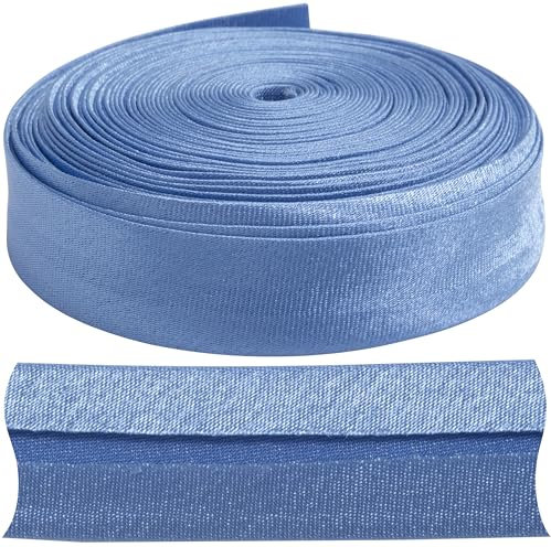 AERZETIX - C77339 - Gefaltetes schrägband 9 Meter x 18mm - aus Polyester - Farbe hellblau