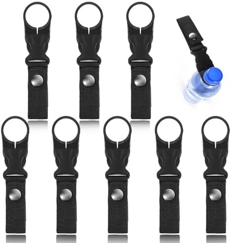 qhklew Wasserflaschenhalter Clip,8 Stück Schlüsselanhänger Flaschenhalter mit Gürtelschnalle, Nylon Gürtel Flaschenhalter Clips für Camping Wandern Reisen Angeln Outdoor