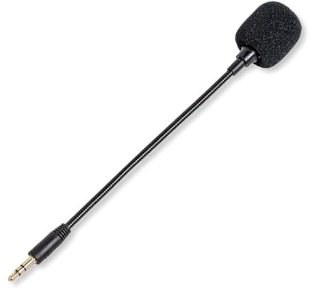 3.5mm Detachable Microphone, Microphone for Headset Replacement Mic Game Bendable Microphone Boom Compatible with Turtle Headset On PS4 PS5 Xbox One PC for Computer Speakers Headphones (18.5cm Length)