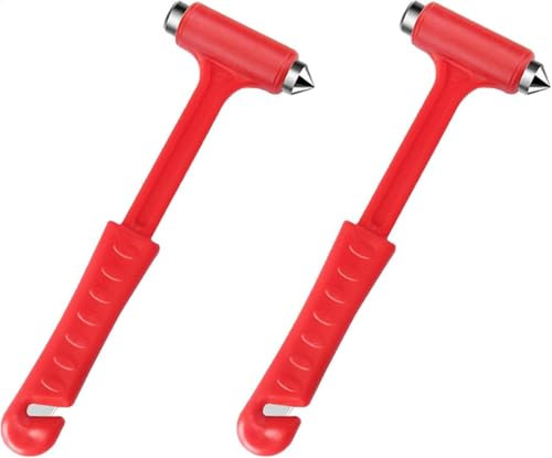 2 Piezas Martillo De Seguridad para Automóvil, 2 En 1martillo De Seguridad Portátil De Emergencia para Coche, Cortador De Cinturón De Seguridad Coche, Adecuado para Diversas Emergencias En El Coche