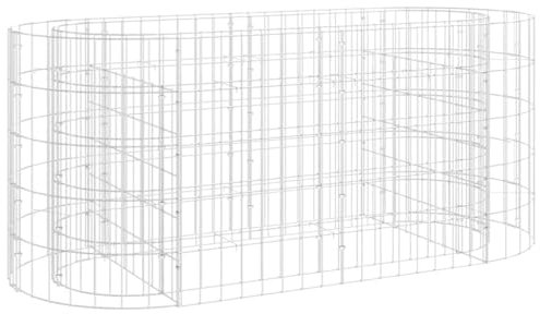 puraday Panier gabion 120 x 50 x 50 cm en fer galvanisé - Barrière de jardin surélevée - Construction stable - Décoration en plein air, terrasse, extérieur, mur de gabion - Crochets renforcés