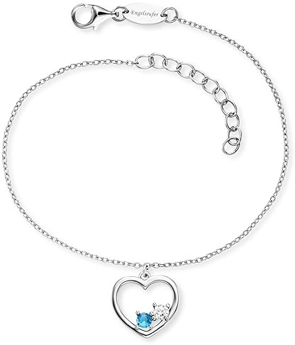 Engelsrufer Armband Yin Yang Herz für Damen aus 925er Sterlingsilber rhodiniert – Zirkonia – Symbol für Kraft & Liebe – Karabinerverschluss – Länge: 17+3 cm