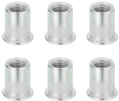 sourcing map Lot de 6 écrous à rivets 3/8-16 en acier inoxydable 304 pour meubles, décoration dans les écrous et boulons de fixation, argent