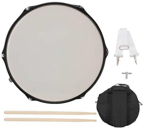 Snare Drum Set, 14 Zoll Legierung Stahl Snare -Trommel mit 6 Lug Hoop -Drumsticks und Tasche für Anfänger für Erwachsene Student Professional