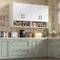 MSFE Armario Cocina Pared, Escurreplatos de Pared con LED, Armario Colgante con 3 Estantes, 2 Puertas, Mucho Espacio, Mueble Superior con Dos Puertas, Mueble Alto Cocina, 122 x 68 x 25 cm