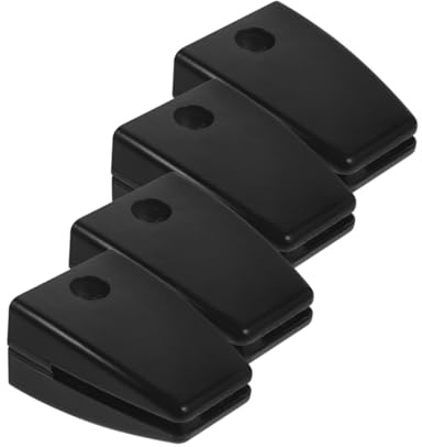 Trennwandhalterung Verstellbar Aluminiumlegierung Schreibtisch, 4 Stück | Tischteiler und Glasabtrennung, 8 bis 12mm Stärke, Schwarz, Stabile Befestigung