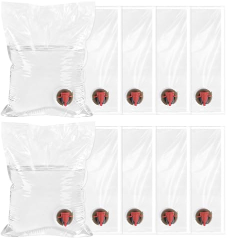WDZGX Bag-in-box Saftbeutel Bag in Box Beutel 5L mit Zapfhahn Saft 10Stk | Juice Apfelsaft Baginbox Saftsäcke Faltbarer für Sirup Drink Camping Festival Käse Kaffee Joghurt Fruchtsaft Gemüsesaft Gin