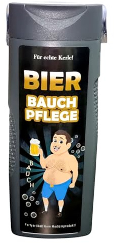 Duschgel Lustiges für Männer Party Witziges Geschenk Gag Artikel Geschenkidee Männergeschenk Geburtstagsgeschenk Spaß Geschenk für Freunde 300 ml (Bier Bauch Pflege)