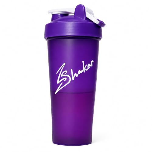 ZShaker Premium Protein Shaker Bottle 600ml | Leakproof Gym Shaker Cup with Mixing Ball | BPA Free, Dishwasher Safe | Sports Water Bottle for Protein, Pre-Workout & Meal Replacement (Radient Amethyst)