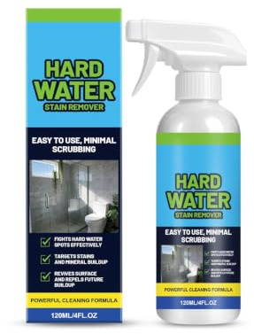 Glasreiniger Spray 120ml – Entfernt Kalk & Wasserflecken | Wasserfleckenentferner Spray Reinigt Glas, Fliesen und Duschkabinen von Kalk & Wasserflecken – ohne anstrengendes Schrubben.