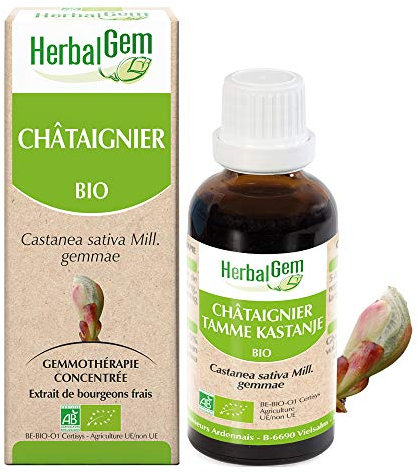 HERBALGEM - Châtaignier Bio - Complément Alimentaire - Extrait De Bourgeon Frais - Antioxidant, Peau et Intestins
