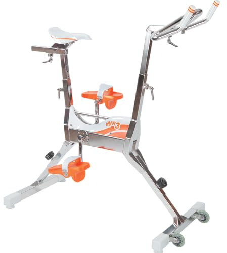 Waterflex WX-WR3 - Aquabike - Aquabike Bien-être - Système Innovant Click & Turn - Pour une Position Verticale, Évite les blessures - Blanc / Orange