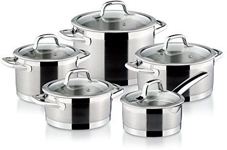 Tescoma 780210 President Batteria, 10 Pezzi, Acciaio Inossidabile, Grigio, 10 Pezzi