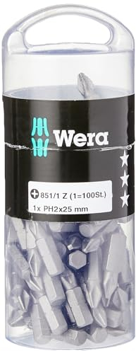 Wera 05072441001 851/1 Z DIY, Phillips Bits, PH 2 x 25 mm, 100-teilig