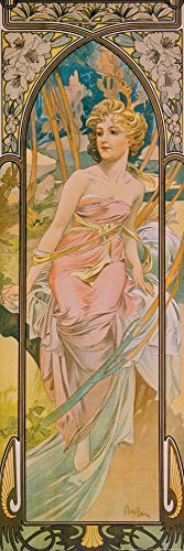 1art1 Alphonse Mucha Poster Die Vier Tageszeiten, Der Morgen, 1899 Kunstdruck Bild 91x30 cm