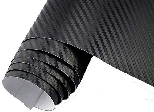 Neoxxim 10.81€/m2 Premium - Auto Folie - 3D Carbon Folie - SCHWARZ 400 x 150 cm - blasenfrei mit Luftkanälen ca. 0,16mm dick