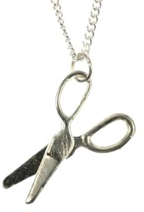 Miniblings Scheren Kette Scherenkette Schere 45cm silbern versilbert | In Berlin von Hand montierte Halskette, mit Frisörin und Schneiderin