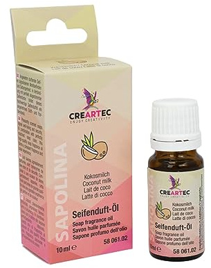 Artidee CREARTEC Natürliches Seifenduftöl - Duftnote: Kokosmilch - Seifenaroma zur Herstellung von individuell duftenden Seifen, Badekugeln, uvm. - Vegan - 10 ml - Made in Germany