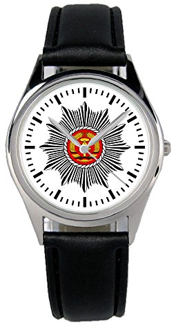 KIESENBERG Armbanduhr DDR Polizeistern Geschenk Artikel Idee Fan Damen Herren Unisex Analog Quartz Lederarmband Uhr 36mm Durchmesser B-1435