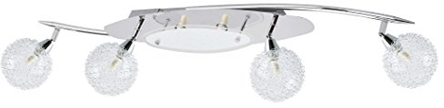 Trango 6 flammig Deckenleuchte 1002-68 Chromoptik incl. 6x G9 LED Leuchtmittel 2000K warmweiße Lichtfarbe Badleuchte, Flurleuchte, Küchenleuchte, Schwenkbare Deckenlampe, Kronleuchter