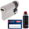 ToniTec Set aus ABUS Schließzylinder Türzylinder als Halbzylinder EC660 GS gleichschließend inkl. 3 Schlüssel je Bestellung mit Sicherungskarte Größe 10 30mm + ToniTec Pflegespray