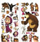 INFANS Masha and the Bear Wandkunst Wandsticker Cartoon Bär Vinyl Wand 2 Sheets 75cm x 35cm Kind