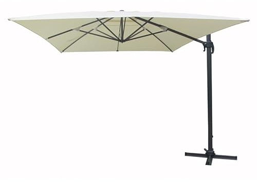AGROFER Parasol aluminio lateral 3x3. crudo/antr