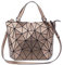 Ulalaza Geometric Lattice Top-Handle Handtasche für Frauen Matte Tote Purse Handtaschen Geometry Shoulder Bag