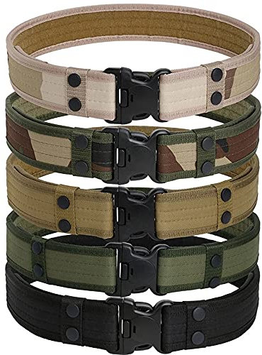 Gexgune Airsoft Taktische verstellbare Taille Gürtel 2 Zoll Outdoor-Wandern Klettern Jagd Last Tragen Utility Taille Taille Unterstützung Gürtel (5 Farbe optional)