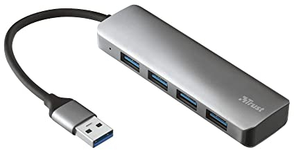 Trust Halyx Hub USB 3.2 Gen1 con 4 Puertos, Gris
