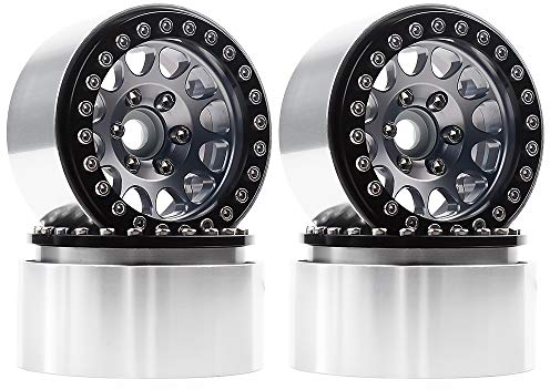INJORA 4PCS 1,9 Beadlock Felgen Metall Räder Felge Set für 1:10 RC Rock Crawler Axial SCX10 pro SCX10 II III TRX4 D90 VS4-10 Redcat Gen 8 7 Pro Enduro