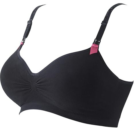 Cache Cœur - Brassière d’Allaitement - Beige - Confort supérieur - Coques Amovibles et Clips Pratiques (FR/ES, Alpha/Lettres, TTG, Taille Normale, Taille Normale, Noir)
