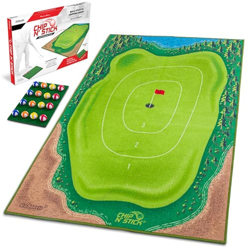 GoSports Chip N' Stick - Juegos de Golf con Pelotas de Golf Chip N' Stick – Objetivos de tamaño Gigante con Alfombrilla de astillado – Elige Dardos o clásicos