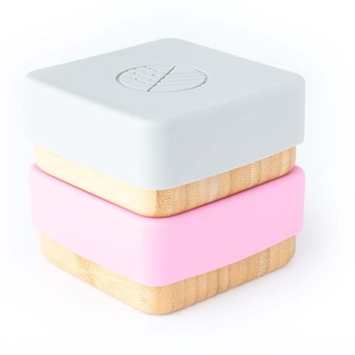 eco rascals Juego de 2 macetas de bambú para aperitivos, almacenamiento de alimentos naturales y reutilizables para bebés y niños pequeños, recipientes ecológicos con tapas de silicona, perfectos para